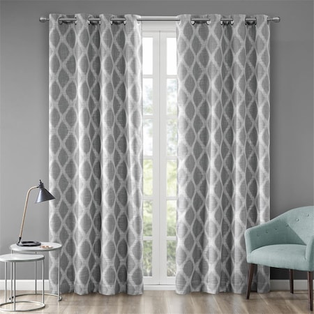 Sunsmart 50 x 84 in. Printed Ikat Blackout Panel - Gray SS40-0066